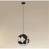 LAMPADARIO A SOSPENSIONE MAPPAMONDO E27 IN METALLO NERO SFERA GLOBO SOSPESO 33948