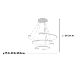 LAMPADARIO A SOSPENSIONE LED 65W 3 SEMI CERCHI CON TELECOMANDO DESIGN MODERNO BIANCO 71378