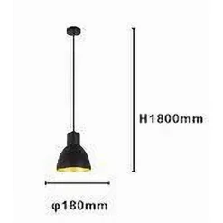 LAMPADARIO A SOSPENSIONE E27 FERRO PARALUME MODERNO CONTEMPORANEO CAMPANELLA NERA ORO 33269