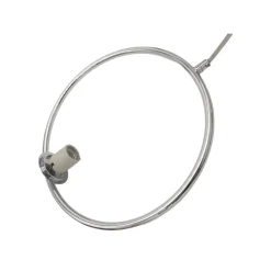 LAMPADARIO A SOSPENSIONE CERCHIO METALLO SFERA VETRO BIANCO ATTACCO E27 ARGENTO 33467