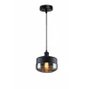 LAMPADARIO A SOSPENSIONE VINTAGE DA SOFFITTO E27 NERO VETRO EFFETTO AMBRATO LP13