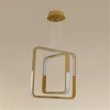 LAMPADARIO A SOSPENSIONE LED 64WATT QUADRATI EFFETTO CRISTALLO MODERNO ORO 32200