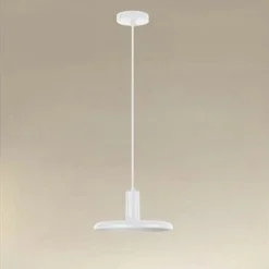 LAMPADARIO A SOSPENSIONE DESIGN MODERNO CON PARALUME IN FERRO BIANCO E27 IP20 33740