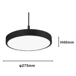 LAMPADARIO A SOSPENSIONE LED 40W NERO CERCHIO TONDO MODERNO MINIMAL LUCE 6500K 32903