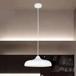 LAMPADARIO A SOSPENSIONE MODERNO CONTEMPORANEO E27 PARALUME FERRO CUPOLA BIANCO 33344