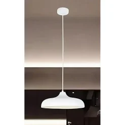 LAMPADARIO A SOSPENSIONE MODERNO CONTEMPORANEO E27 PARALUME FERRO CUPOLA BIANCO 33344