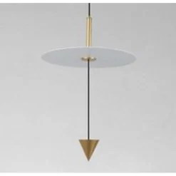 LAMPADARIO A SOSPENSIONE LAMPADA 12W LUCE LED 6500K DISCO BIANCO Ø23CM CONO ORO 33023