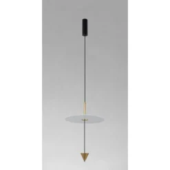 LAMPADARIO A SOSPENSIONE LAMPADA 12W LUCE LED 6500K DISCO BIANCO Ø23CM CONO ORO 33023