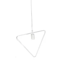 LAMPADARIO A SOSPENSIONE PENDENTE TRIANGOLO LAMPADA PLAFONIERA E27 B35-A BIANCO
