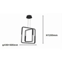 LAMPADARIO A SOSPENSIONE LED 64 W QUADRATI EFFETTO CRISTALLO MODERNO NERO 32194