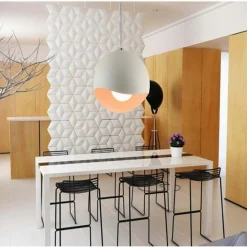 LAMPADARIO A SOSPENSIONE IN METALLO PENDENTE FORMA DI GUSCIO D’UOVO LUCE E27 B93