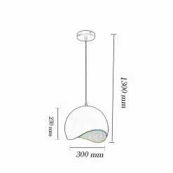 LAMPADARIO A SOSPENSIONE IN METALLO PENDENTE FORMA DI GUSCIO D’UOVO LUCE E27 B93