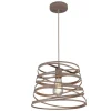 LAMPADARIO A SOSPENSIONE MODERNO CON PARALUME IN METALLO A VORTICE TRAFORATO TORTORA A08