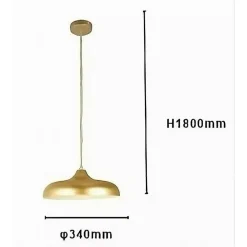 LAMPADARIO A SOSPENSIONE DESIGN MODERNO E27 PARALUME FERRO CUPOLA ORO BIANCO 33337