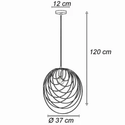 LAMPADARIO A SOSPENSIONE NERO E27 LAMPADA GEOMETRICA DA SOFFITTO DECORATIVA B86