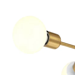 LAMPADARIO A SOSPENSIONE IN BRONZO GEOMETRICO CON 6 BRACCI ATTACCO E27 DA SOFFITTO A45-6