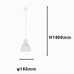 LAMPADARIO A SOSPENSIONE E27 FERRO PARALUME MODERNO CONTEMPORANEO CAMPANELLA BIANCA 33283