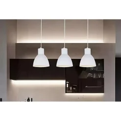 LAMPADARIO A SOSPENSIONE E27 FERRO PARALUME MODERNO CONTEMPORANEO CAMPANELLA BIANCA 33283