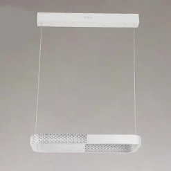 LAMPADARIO A SOSPENSIONE LED 18W RETTANGOLARE BIANCO CRISTALLO TELECOMANDO 32002