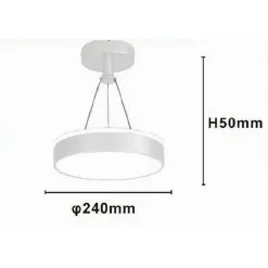LAMPADARIO A SOSPENSIONE LED 24 W CERCHIO TONDO MODERNO BIANCO DOPPIA LUCE 50506