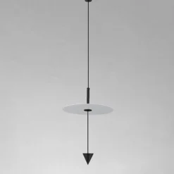 LAMPADARIO A SOSPENSIONE LAMPADA 12W LUCE LED 6500K DISCO BIANCO Ø23CM CONO NERO 32009