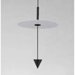 LAMPADARIO A SOSPENSIONE LAMPADA 12W LUCE LED 6500K DISCO BIANCO Ø23CM CONO NERO 32009