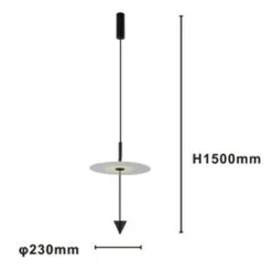 LAMPADARIO A SOSPENSIONE LAMPADA 12W LUCE LED 6500K DISCO BIANCO Ø23CM CONO NERO 32009