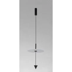 LAMPADARIO A SOSPENSIONE LAMPADA 12W LUCE LED 6500K DISCO BIANCO Ø23CM CONO NERO 32009