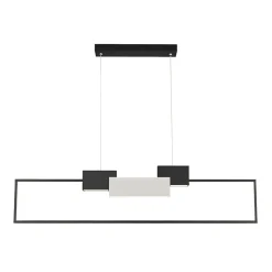 LAMPADARIO A SOSPENSIONE LED 36W RETTANGOLARE CON TELECOMANDO DESIGN MODERNO NERO 71585
