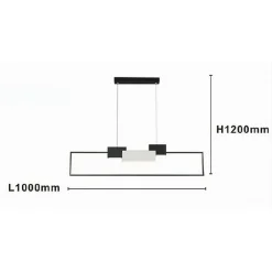 LAMPADARIO A SOSPENSIONE LED 36W RETTANGOLARE CON TELECOMANDO DESIGN MODERNO NERO 71585