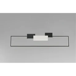 LAMPADARIO A SOSPENSIONE LED 36W RETTANGOLARE CON TELECOMANDO DESIGN MODERNO NERO 71585