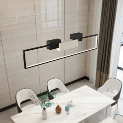 LAMPADARIO A SOSPENSIONE LED 36W RETTANGOLARE CON TELECOMANDO DESIGN MODERNO NERO 71585