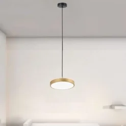 LAMPADARIO A SOSPENSIONE LED 40W ORO CERCHIO TONDO MODERNO MINIMAL LUCE 6500K 32927