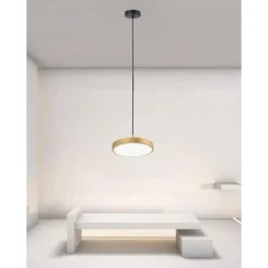 LAMPADARIO A SOSPENSIONE LED 40W ORO CERCHIO TONDO MODERNO MINIMAL LUCE 6500K 32927