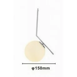 LAMPADARIO A SOSPENSIONE ATTACCO E27 ARGENTO CON SFERA VETRO MODERNO MINIMAL 33474