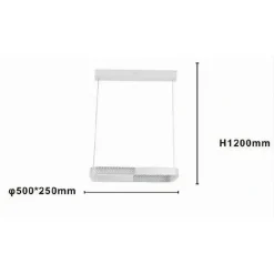 LAMPADARIO A SOSPENSIONE LED 28W RETTANGOLARE BIANCO CRISTALLO CON TELECOMANDO 32064