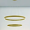 LAMPADARIO A SOSPENSIONE LED MODERNO DOPPIO CERCHIO ORO 58W CON TELECOMANDO 31883