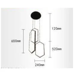 LAMPADARIO A SOSPENSIONE SOFFITTO LED MODERNO 70WATT ESAGONI PENDENTI NERO LP-05