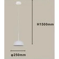 LAMPADARIO A SOSPENSIONE MODERNO CON PARALUME CUPOLA IN FERRO BIANCO E27 33764