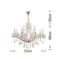 LAMPADARIO A SOSPENSIONE SOFFITTO CLASSICO 8 BRACCI E14 EFFETTO CRISTALLO A60-8