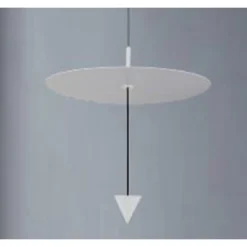 LAMPADARIO A SOSPENSIONE LAMPADA 12W LUCE LED 4000K DISCO Ø23.5CM CONO BIANCO 32972