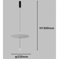 LAMPADARIO A SOSPENSIONE LAMPADA 12W LUCE LED 4000K DISCO Ø23.5CM CONO BIANCO 32972