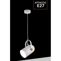 LAMPADARIO A SOSPENSIONE DA SOFFITTO DESIGN CON PARALUME ORIENTABILE ATTACCO E27 IP20 A21