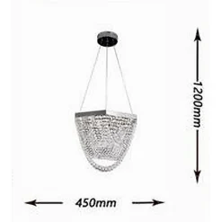 LAMPADARIO A SOSPENSIONE LED 35 W DESIGN MODERNO CRISTALLI LUCE FREDDA 6500K B74