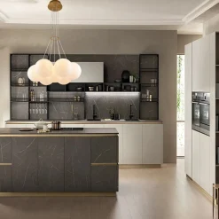 LAMPADARIO A SOSPENSIONE BRONZO LAMPADA MINIMAL DA SOFFITTO CON 7 SFERE ATTACCO G9 LP-84-7