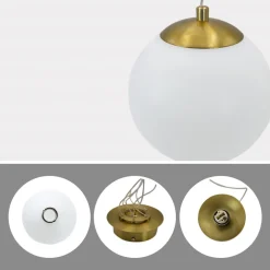 LAMPADARIO A SOSPENSIONE BRONZO LAMPADA MINIMAL DA SOFFITTO CON 7 SFERE ATTACCO G9 LP-84-7