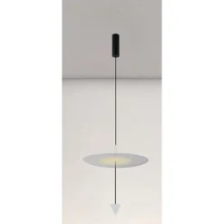 LAMPADARIO A SOSPENSIONE LAMPADA 18W LUCE LED 4000K DISCO Ø42CM CONO BIANCO 33030