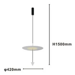 LAMPADARIO A SOSPENSIONE LAMPADA 18W LUCE LED 4000K DISCO Ø42CM CONO BIANCO 33030