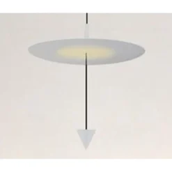 LAMPADARIO A SOSPENSIONE LAMPADA 18W LUCE LED 4000K DISCO Ø42CM CONO BIANCO 33030
