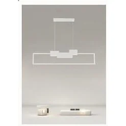 LAMPADARIO A SOSPENSIONE LED 42W RETTANGOLARE DESIGN MODERNO BIANCO LUCE FREDDA 71578